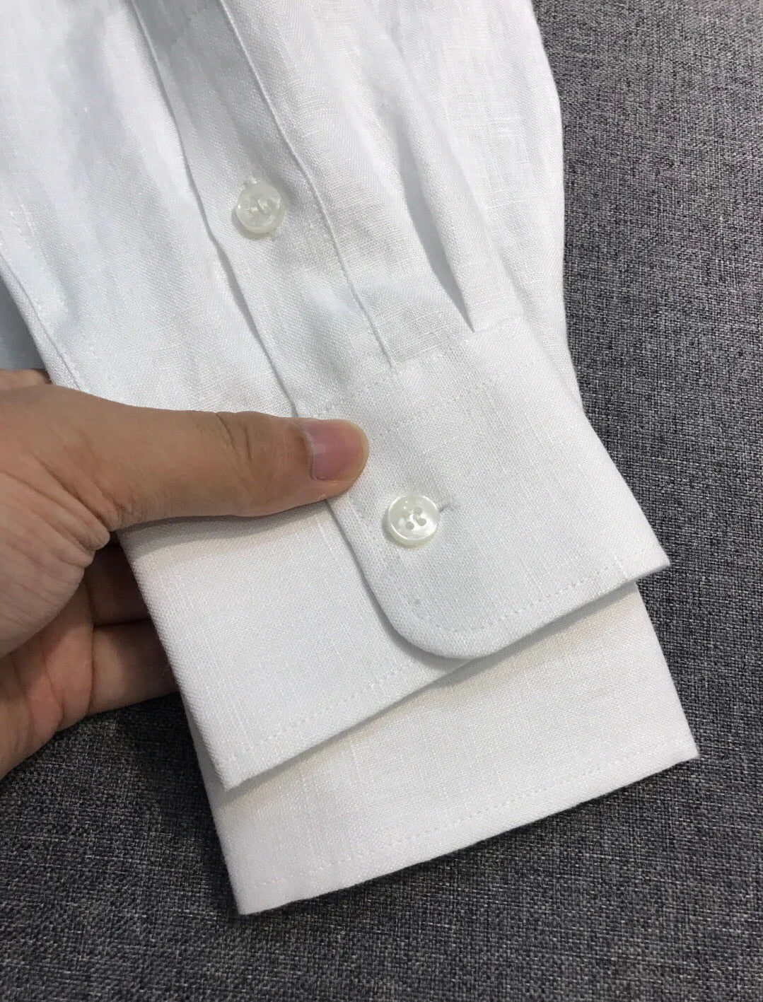Italian LP Men's Clothing, Linen Business Casual Elegant Minimalist Long Sleeve Shirt Shirt