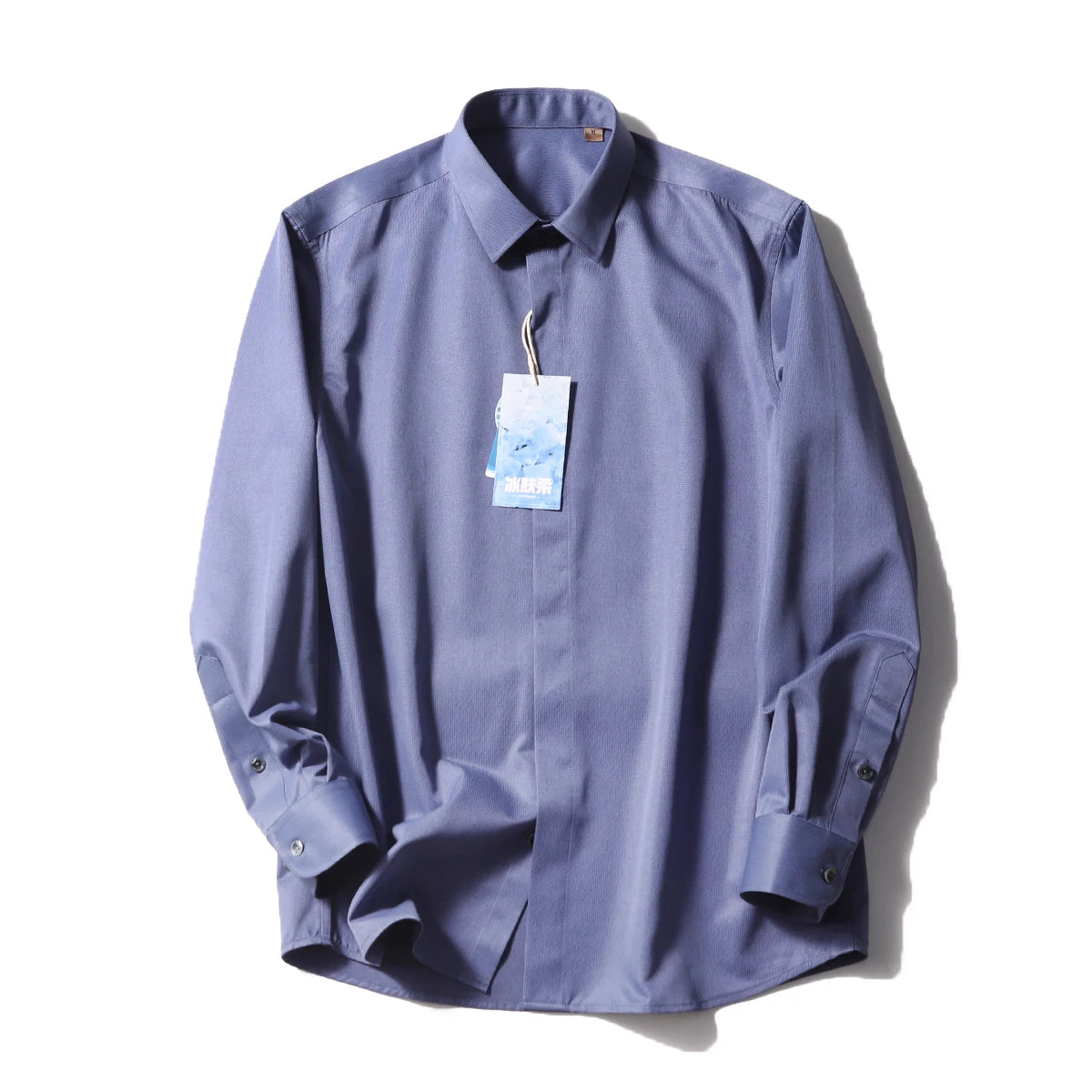 Italian luxury spring new men's business casual long-staple cotton shirt thousand bird plaid dark pattern shirt
