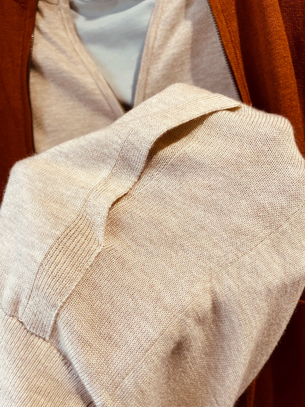 Autumn and winter new LP men's premium stand-up neck zipper knitted cardigan jacket wool Tencel blended sweater