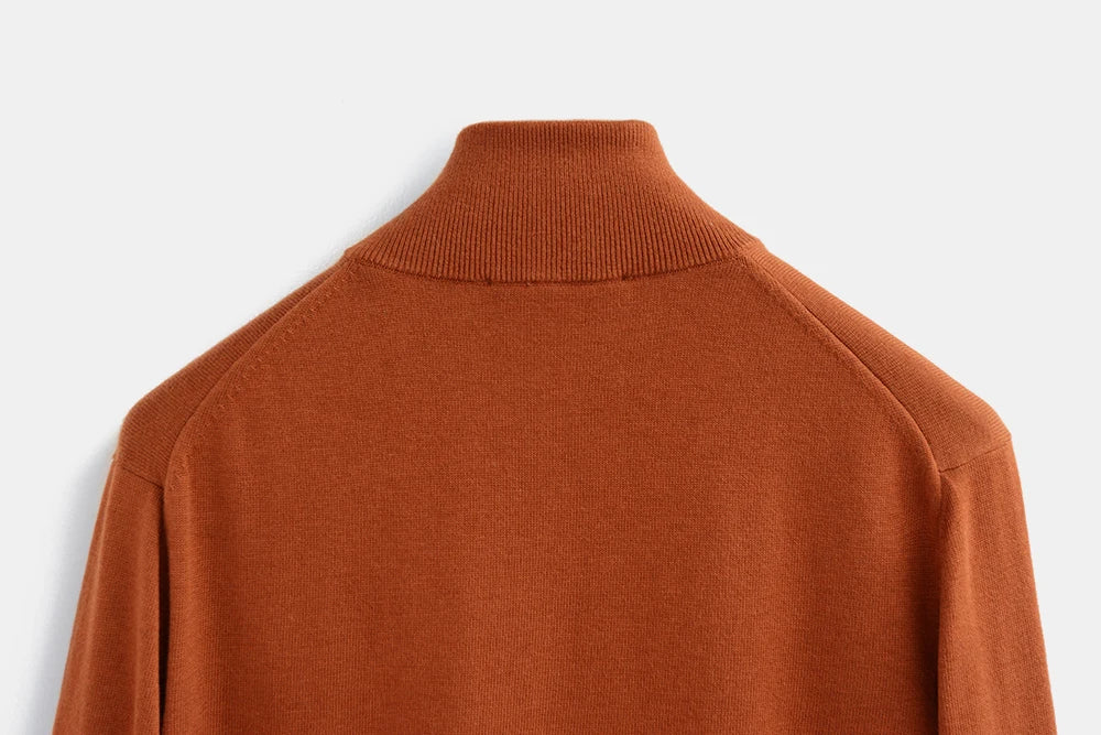 Autumn and winter new LP men's premium stand-up neck zipper knitted cardigan jacket wool Tencel blended sweater
