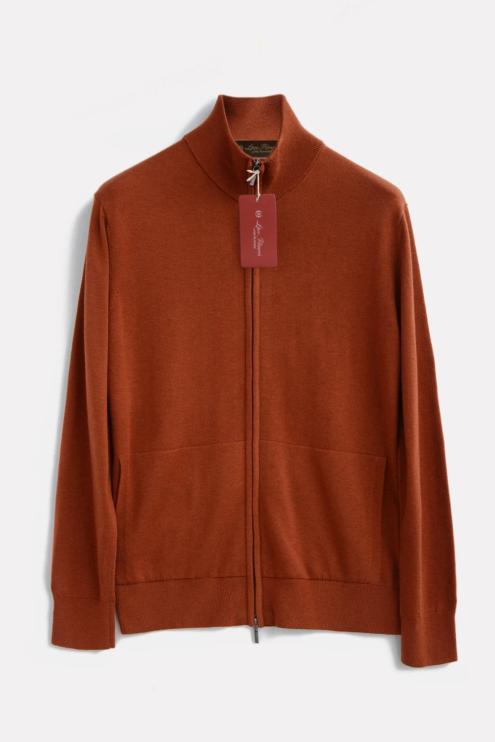 Autumn and winter new LP men's premium stand-up neck zipper knitted cardigan jacket wool Tencel blended sweater