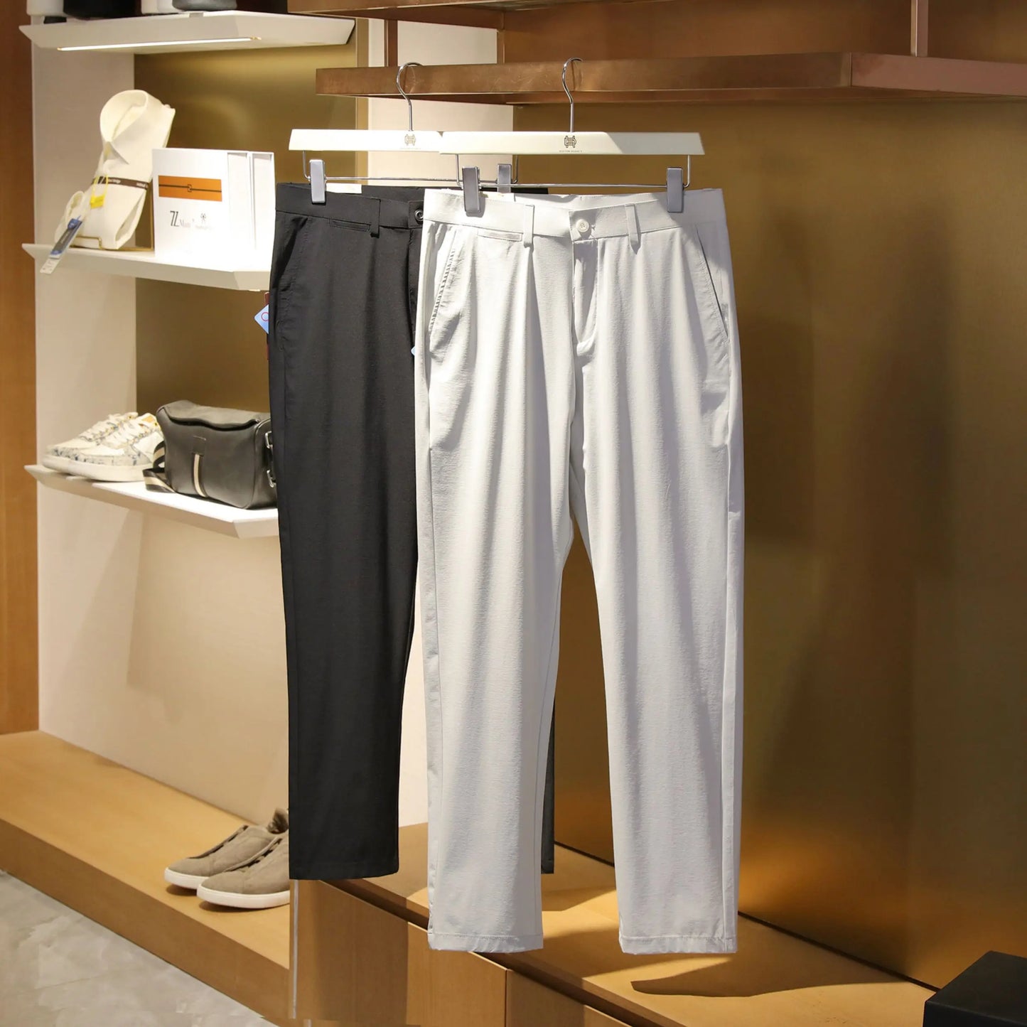 LP Italian luxury 2025 spring and summer new men's light business sports high elastic breathable quick-drying casual trousers