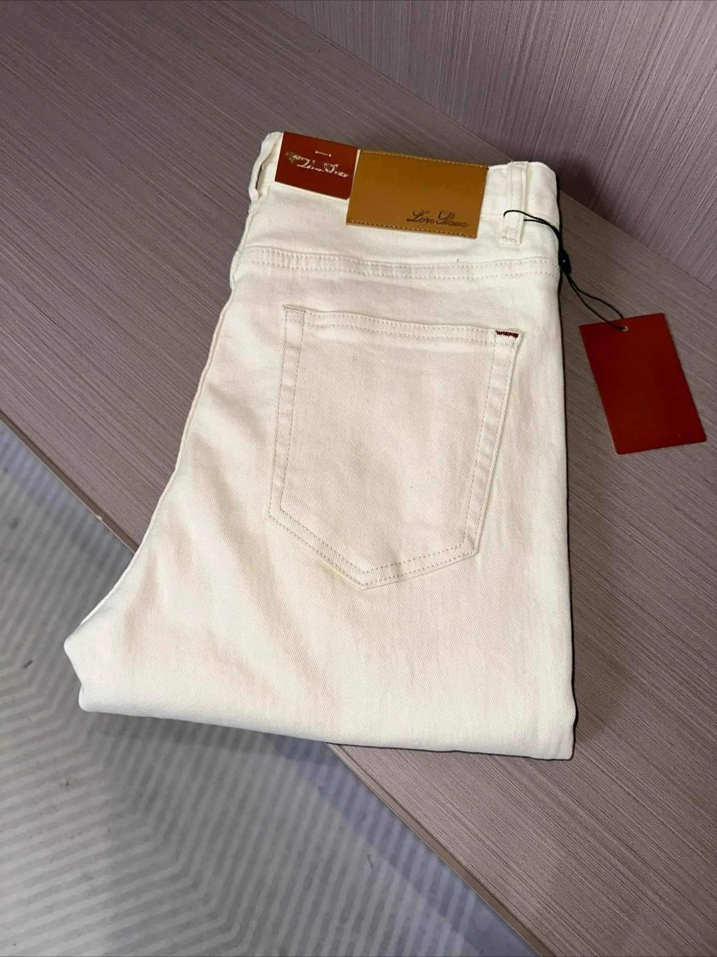 Italian LP spring and summer new washed micro-elastic breathable fashion casual old money wind small straight jeans