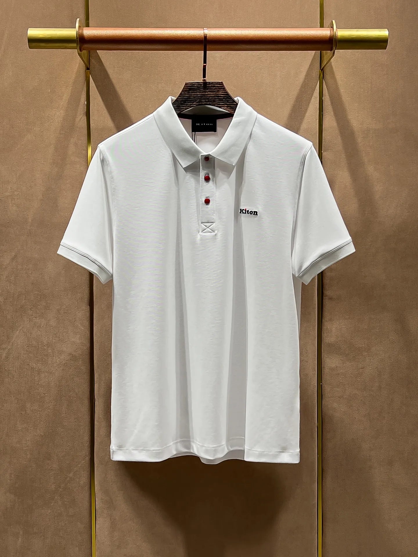 Summer kiton Chiton embroidered men's lapel short-sleeved solid color simple fashion versatile casual POLO shirt