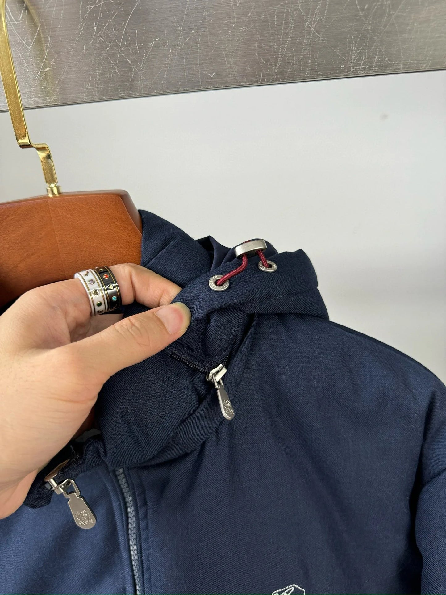 Italian BC men's autumn and winter new fashion casual thick warm stand collar hooded cotton coat thick jacket