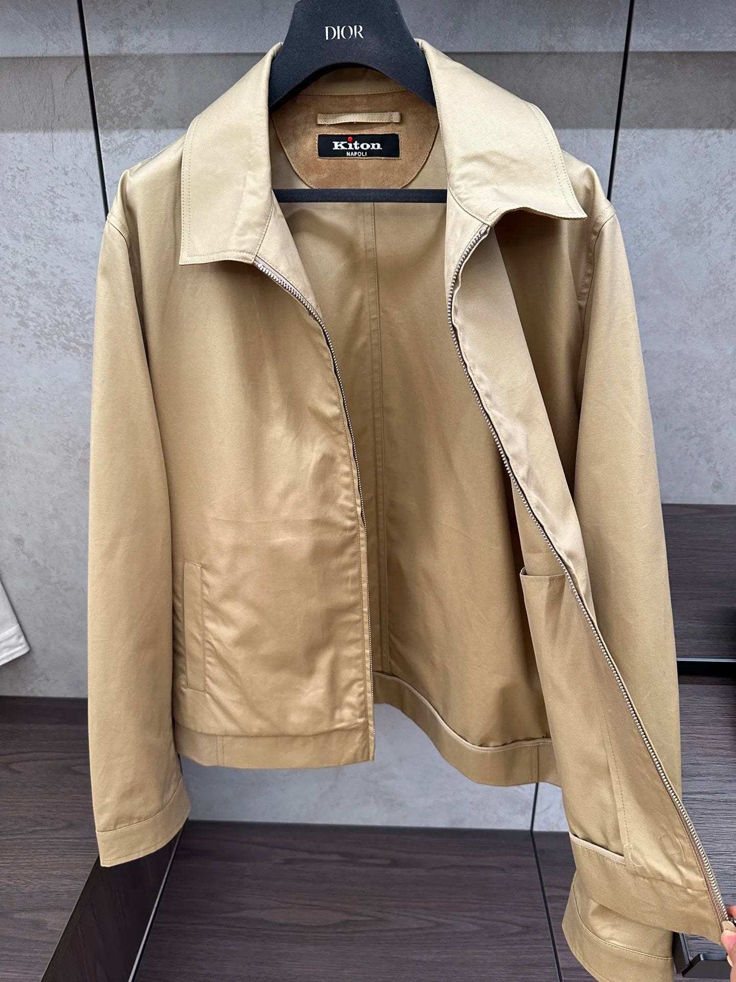 2025 spring new kiton chiton men's long-sleeved flight suit fashion versatile lapel solid color jacket