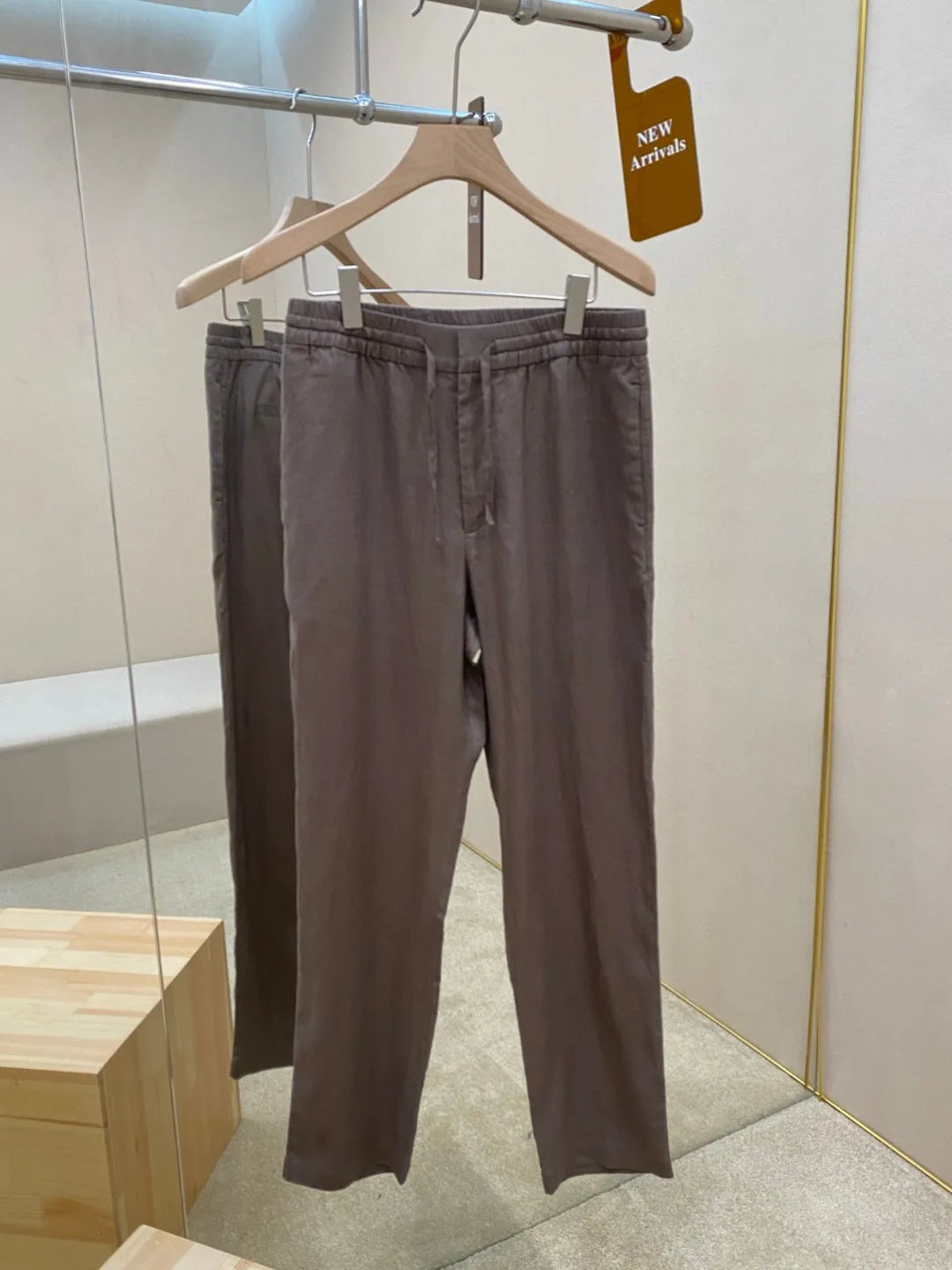 Italian old money style European and American luxury high version 25 summer linen elastic waist straight wide-leg casual pants