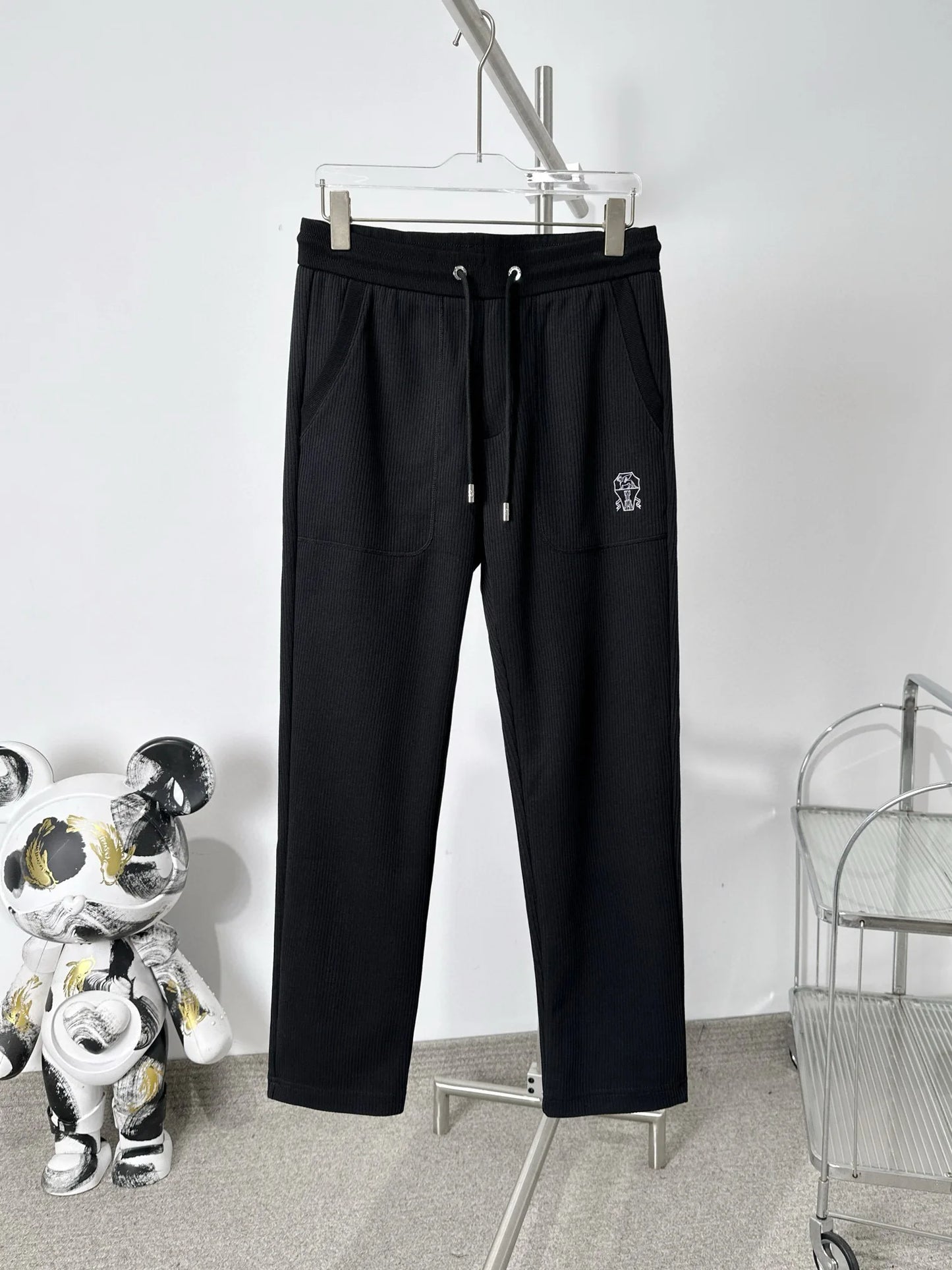 Italian BC old money style autumn and winter woven striped wrinkle resistant fabric simple sports and leisure set