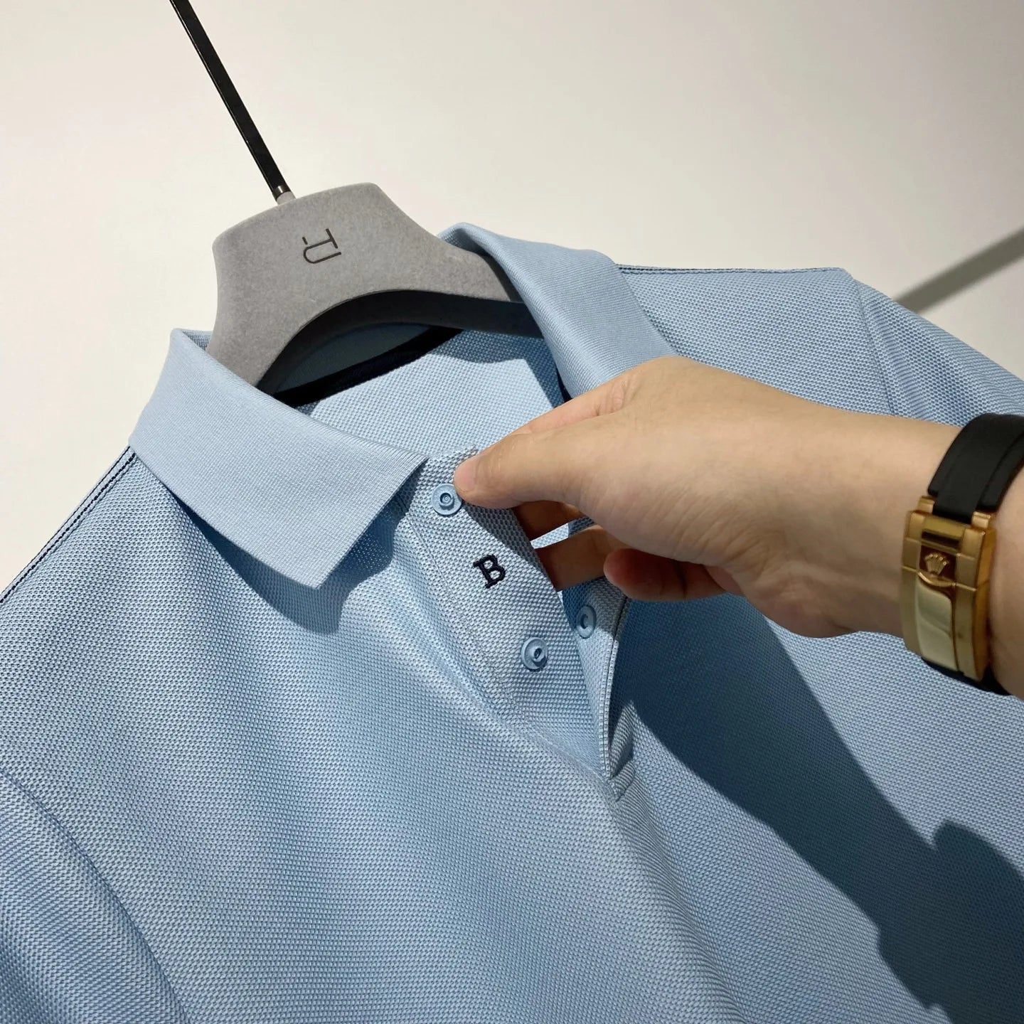 High-end quality, American horse cotton business casual lapel short-sleeved T-shirt polo shirt