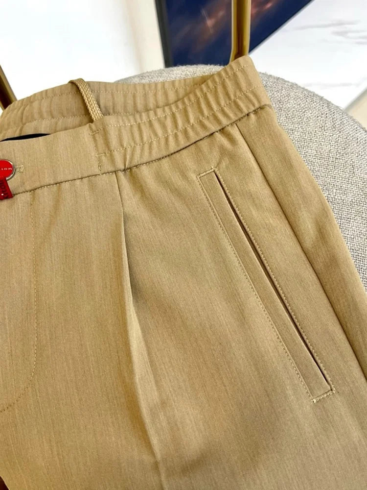25 summer new kiton chiton men's solid color straight pants solid color simple fashion versatile casual pants trousers