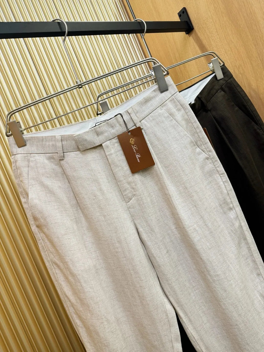 Italian LP light luxury minimalist summer high version straight pants business casual tencel linen pants men