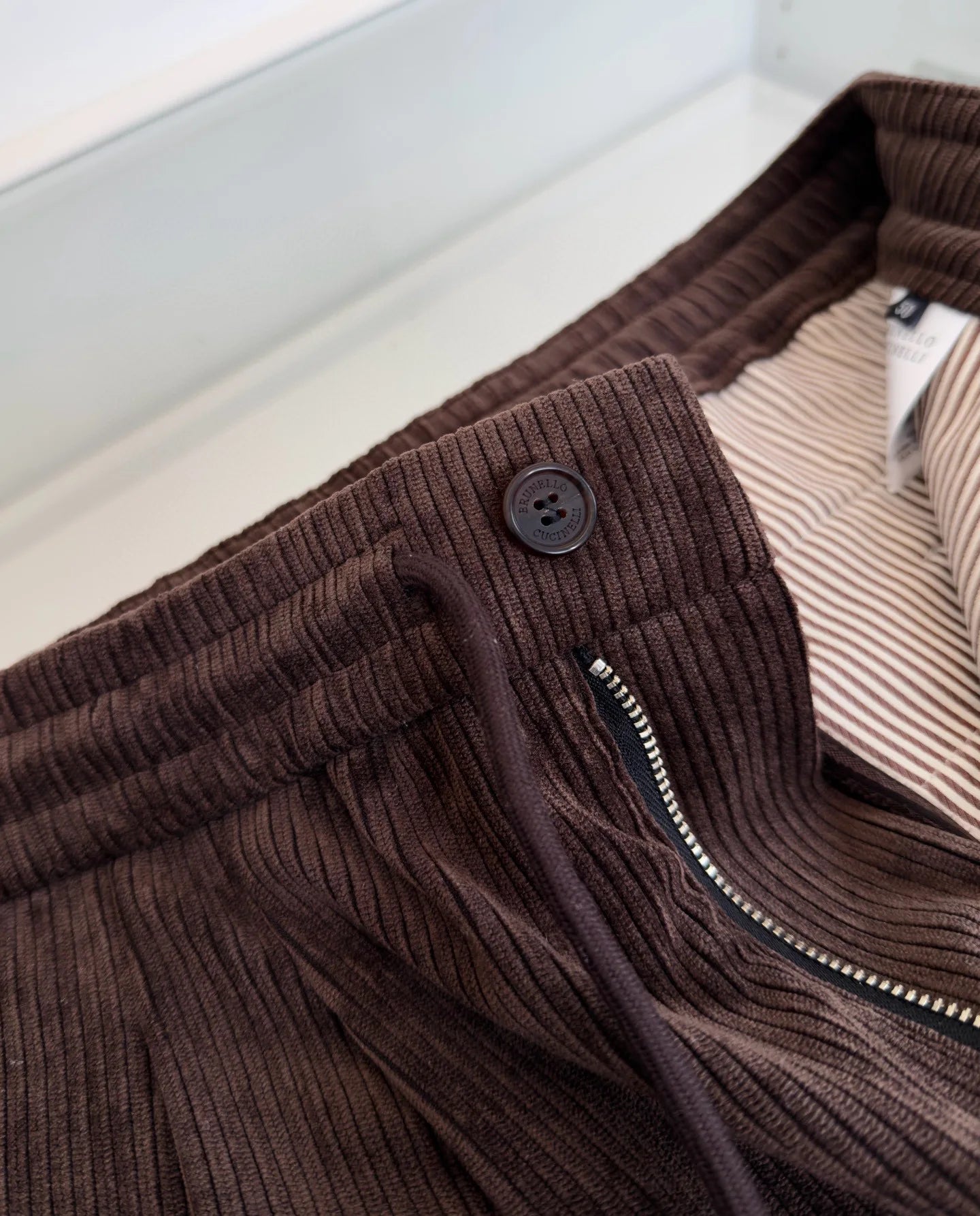 Italy BC spring new corduroy striped solid color versatile fashion old money wind straight casual pants