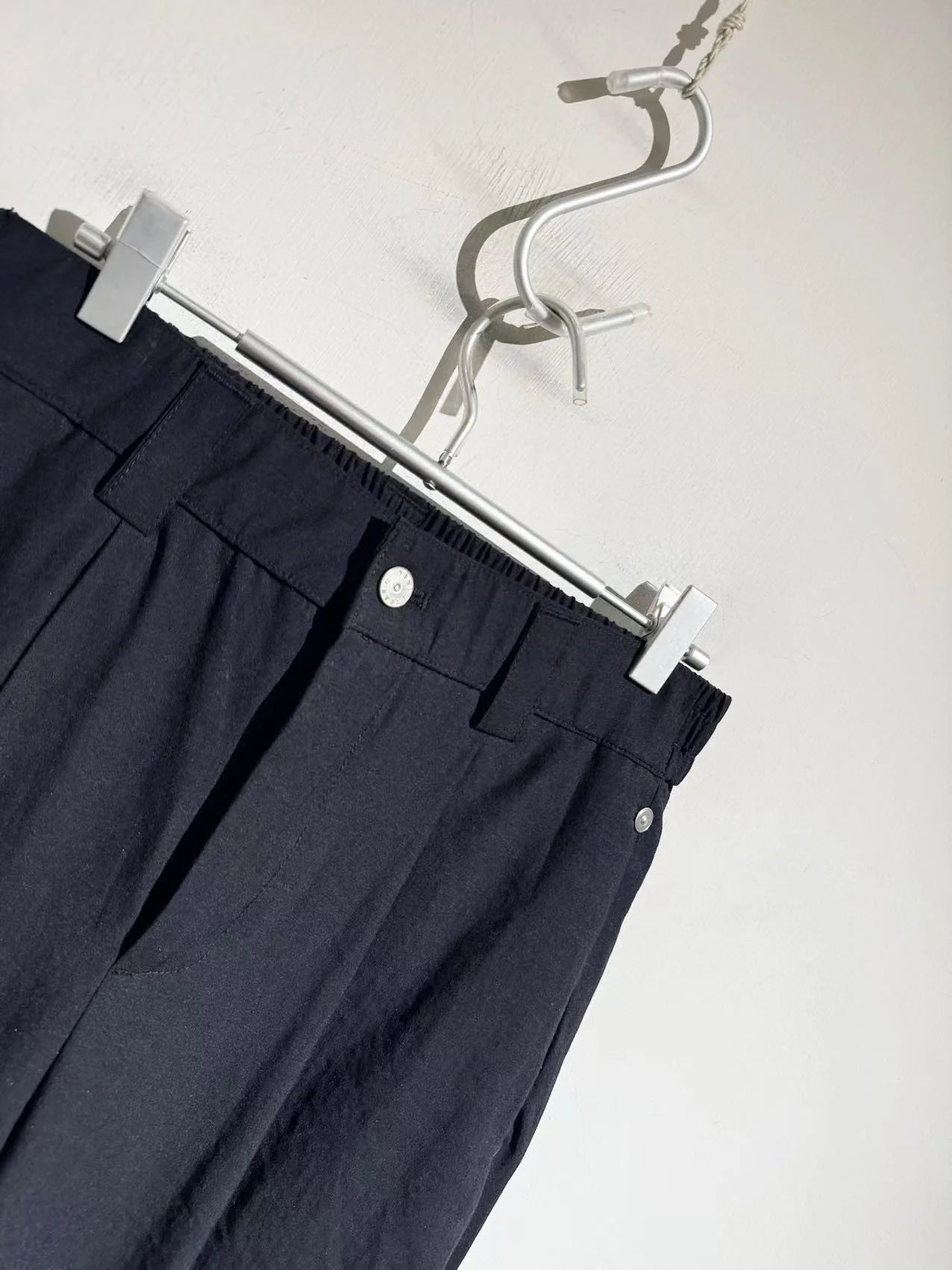Elastic elastic waist summer tencel linen loose straight scimitar casual trousers
