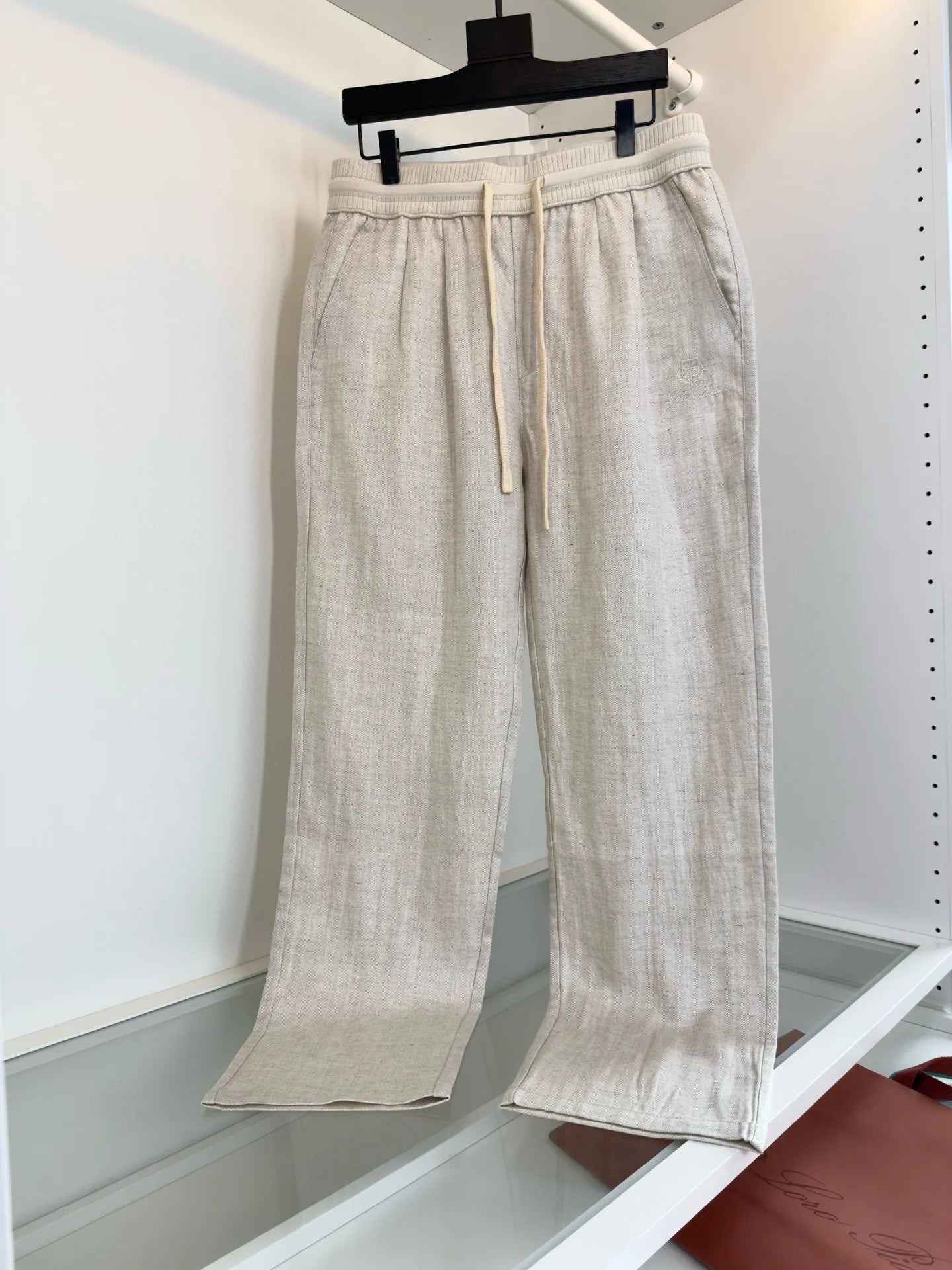 Italian LP men's summer new Tencel linen sweat-absorbing breathable simple fashion straight casual pants