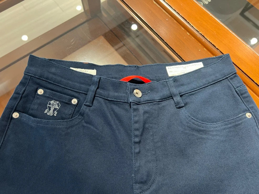 Fashion light luxury Italian BC men's spring and summer new business casual fashion small straight jeans