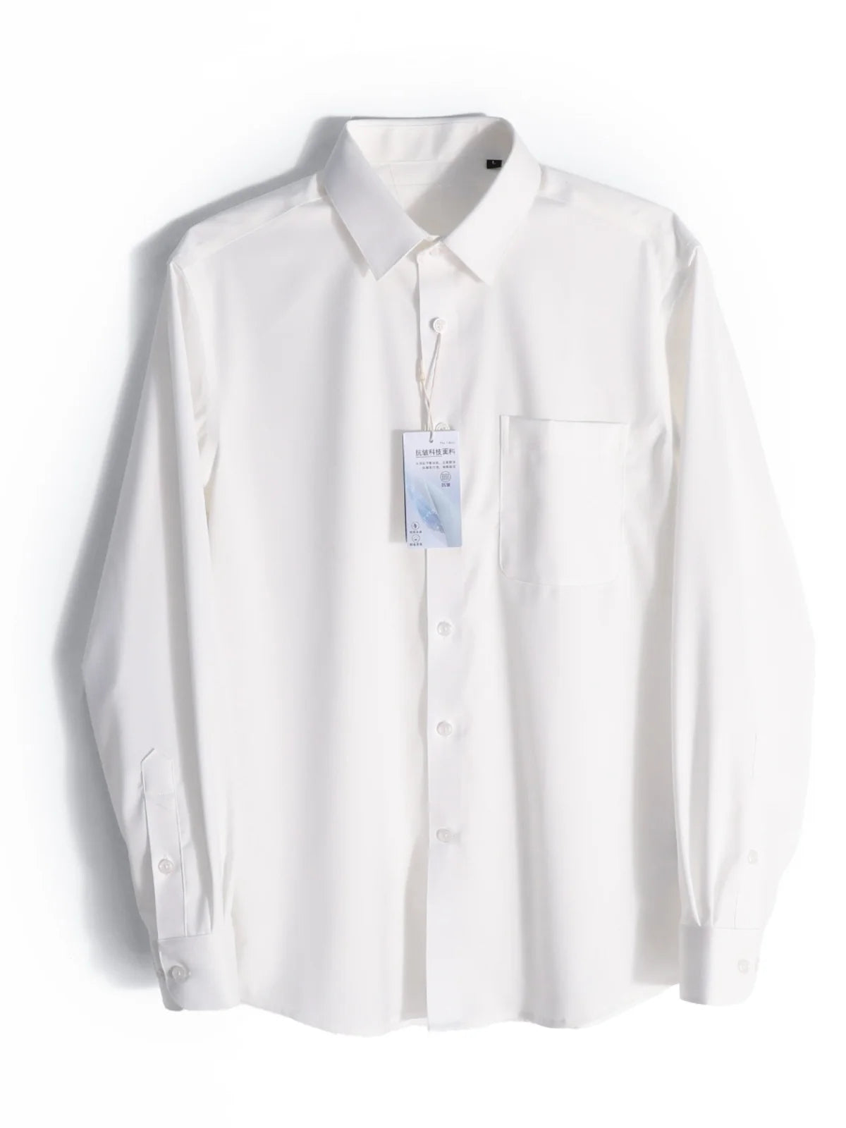Italian luxury, spring new men's light business drape anti-wrinkle elastic long-sleeved shirt bottoming top