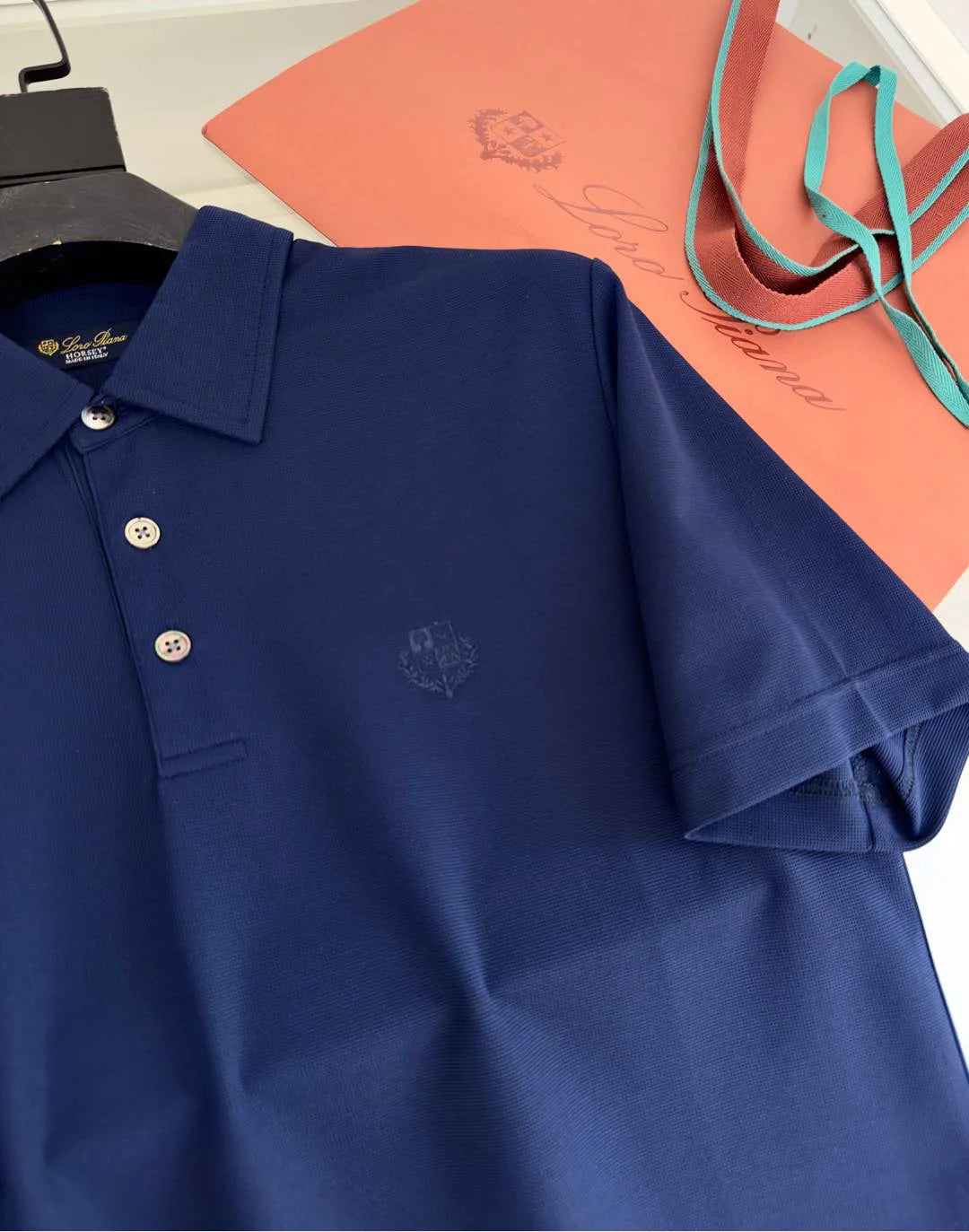 Italian LP men's summer new spandex breathable fabric simple business casual short-sleeved polo shirt