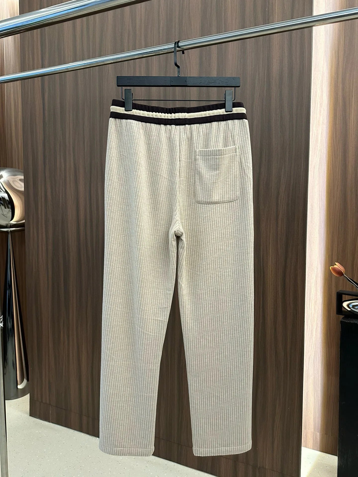 BC old money style men's clothing autumn and winter new wool striped versatile loose straight sweatpants business casual pants