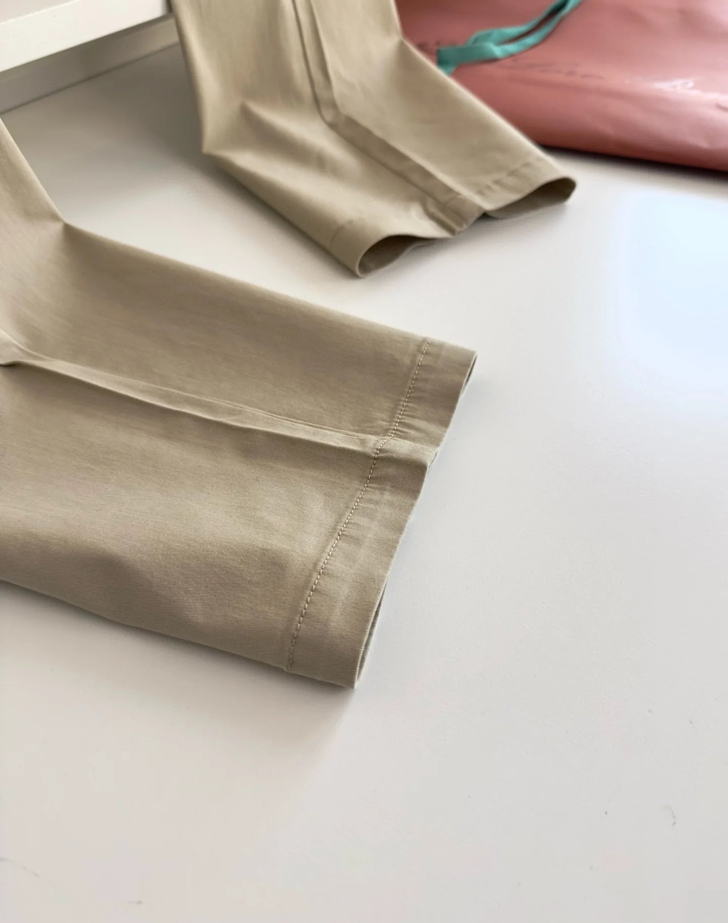 Italian LP men's clothing, spring and summer new solid color micro-elastic breathable simple fashion small straight casual pants