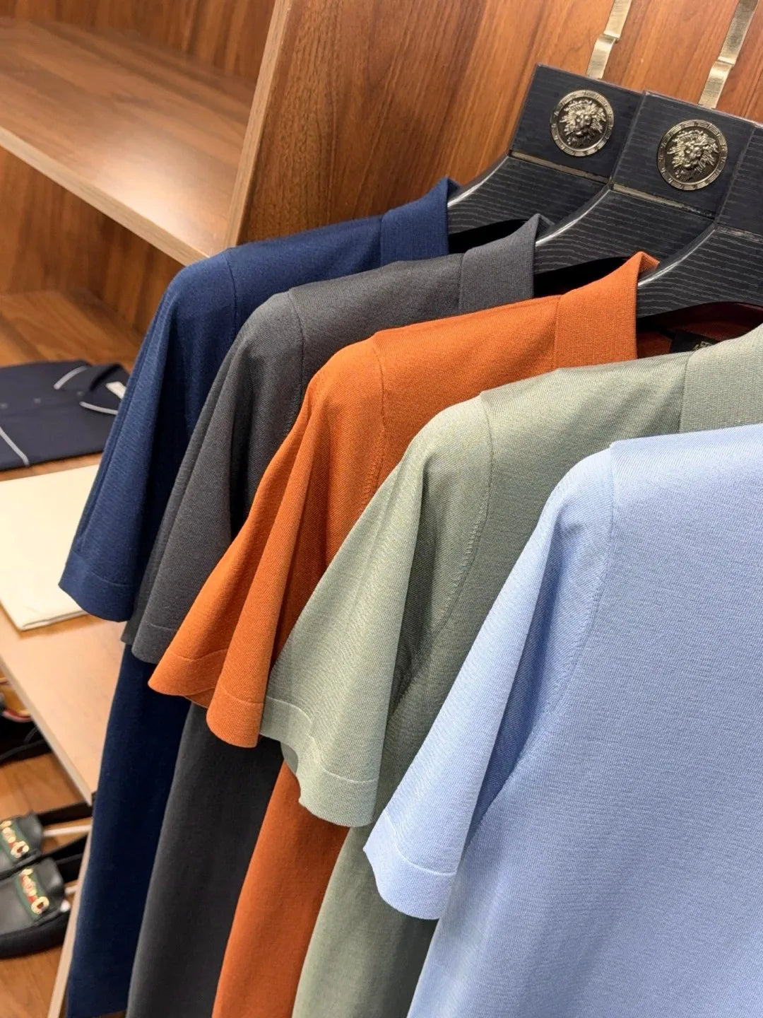 Italian old money style men's summer mulberry silk mixed lyocell lapel half zipper business casual short-sleeved polo shirt