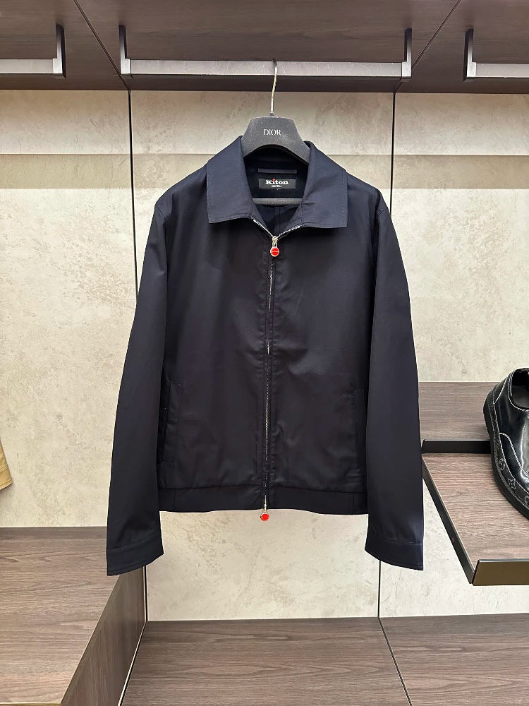 2025 spring new kiton chiton men's long-sleeved flight suit fashion versatile lapel solid color jacket