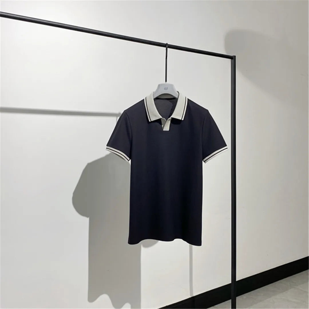 Light luxury style 25 spring and summer new, old money style business leisure commuting lapel short-sleeved T-shirt polo shirt