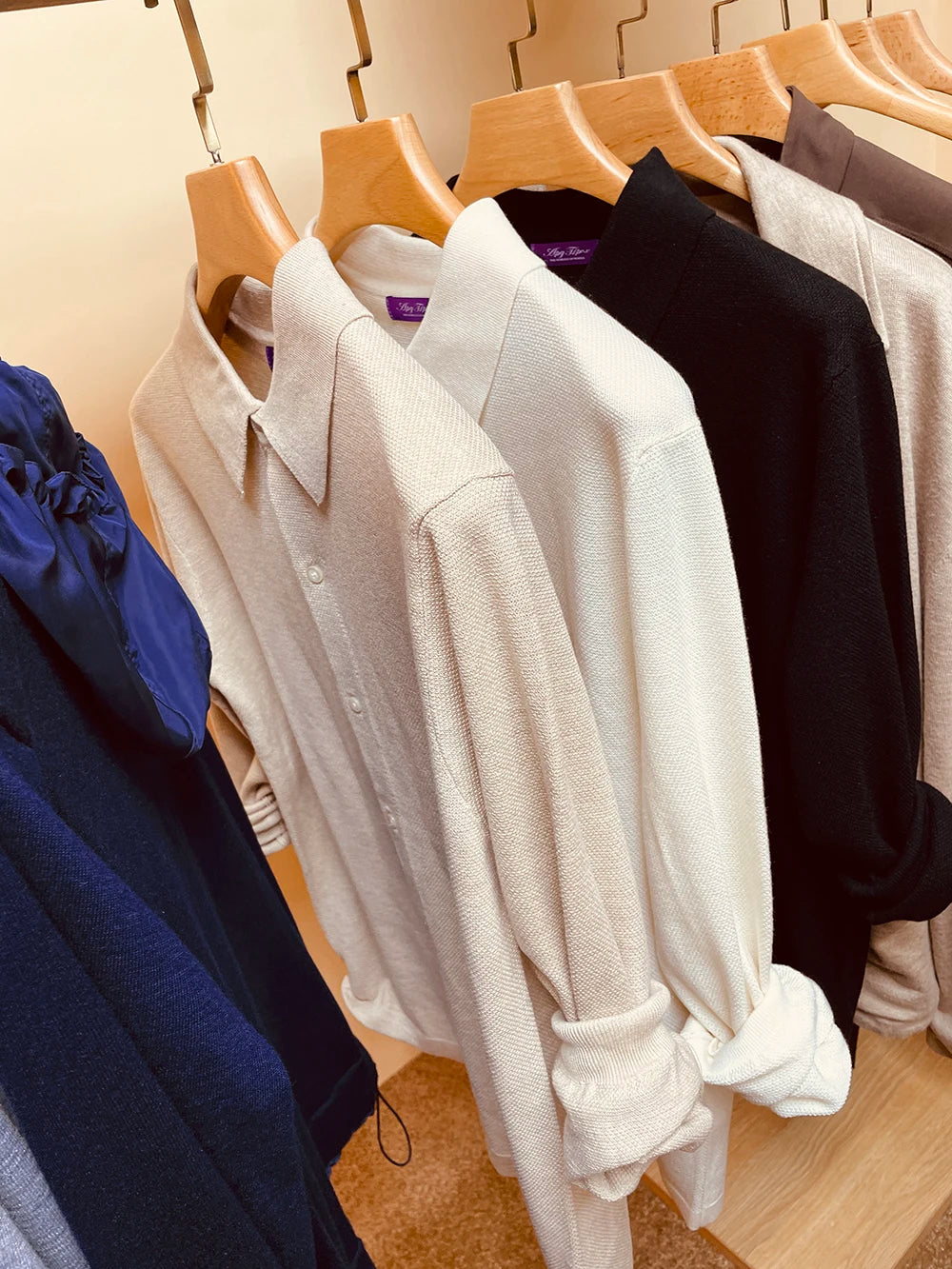 Autumn and winter business high-end mulberry silk long-sleeved shirt men's wool knitted cardigan sweater