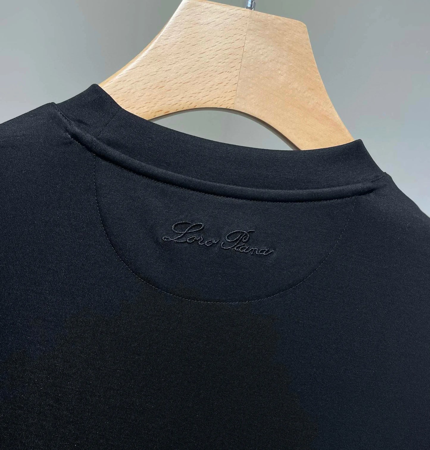 Italian LP Men's Clothing 25 Summer New Acetate Silk Cotton Breathable Solid Color Fashion Casual Short Sleeve T-Shirt
