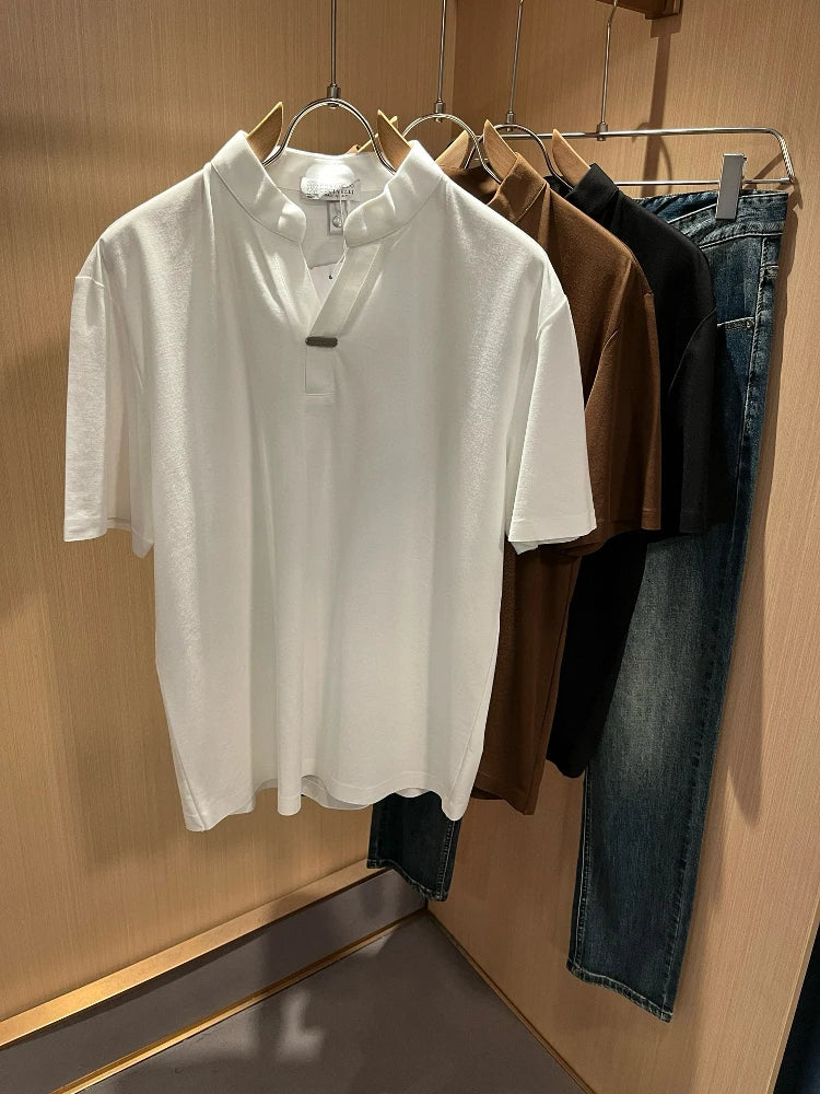 Italy BC summer new yarn cotton breathable simple fashion casual short-sleeved T-shirt