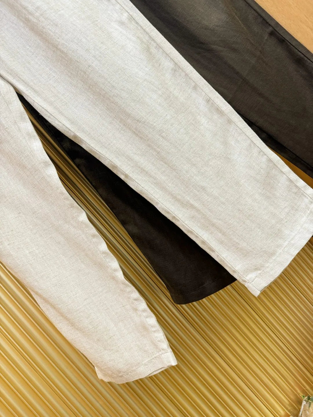 Italian LP light luxury minimalist summer high version straight pants business casual tencel linen pants men