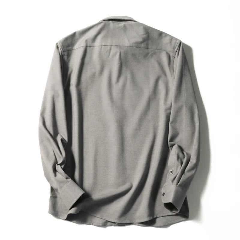 Tencel wool blend, autumn and winter fashion anti-wrinkle non-ironing long-sleeved shirt men's business casual shirt