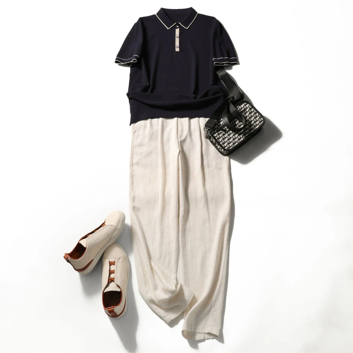 ZZ spring and summer new business casual cool tencel linen blend trousers