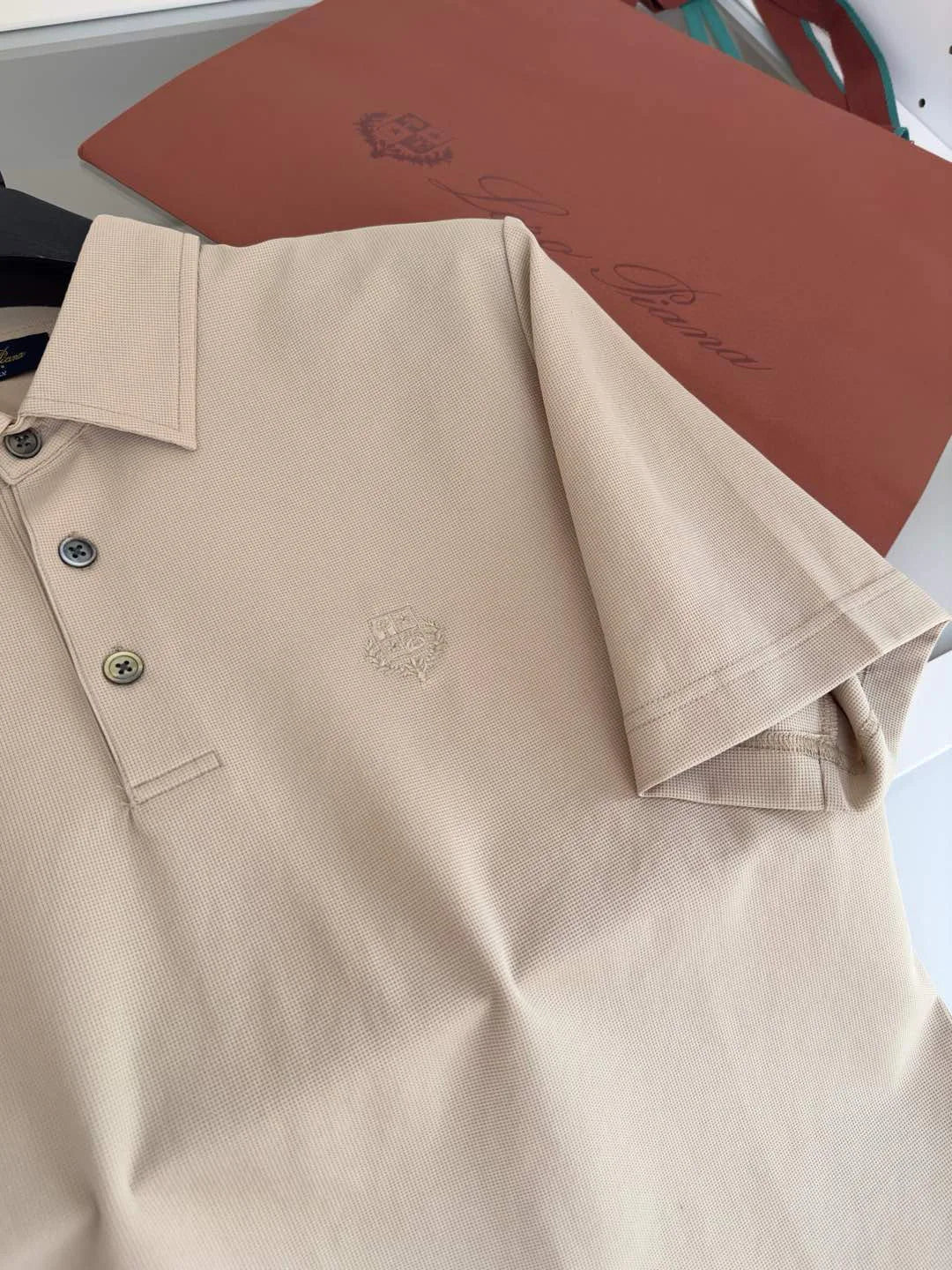 Italian LP men's summer new spandex breathable fabric simple business casual short-sleeved polo shirt