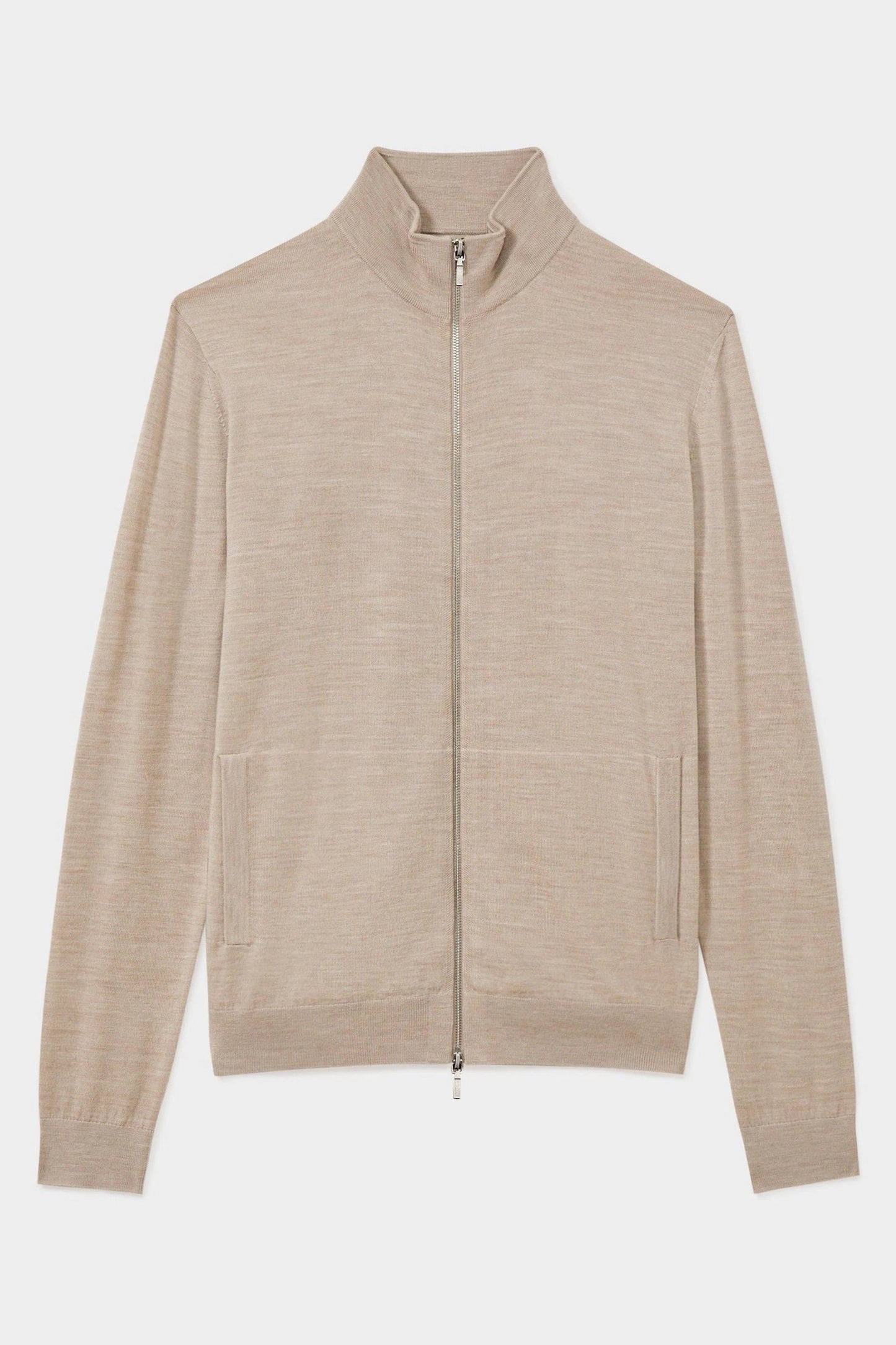 Autumn and winter new LP men's premium stand-up neck zipper knitted cardigan jacket wool Tencel blended sweater