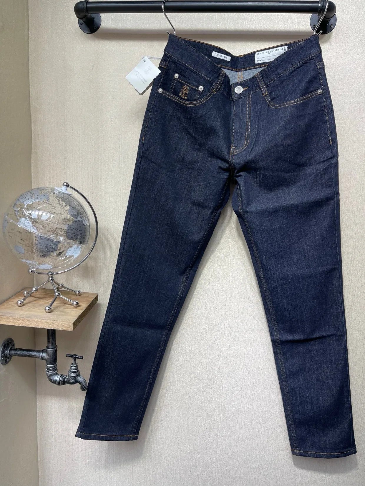 Italy BC men's spring and summer new washed blue micro-elastic breathable fashion casual old money wind small straight jeans
