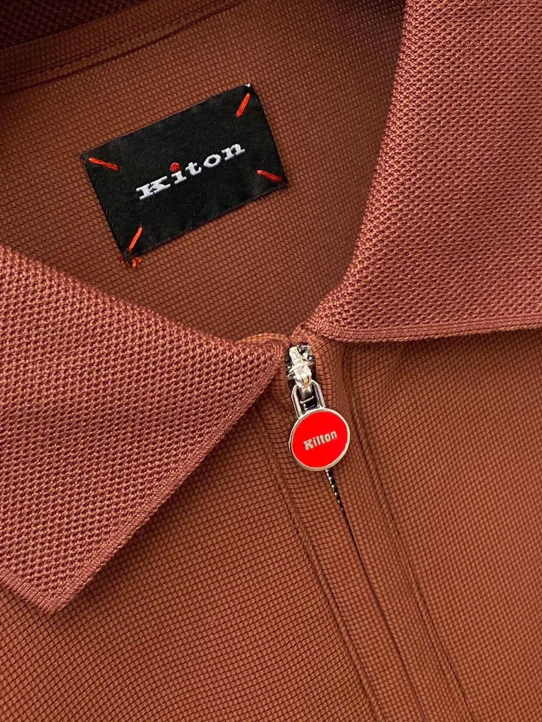 Kiton Men's 2025 Spring and Summer New Kiton Little Red Dot Lapel Business Casual Short Sleeve POLO Shirt