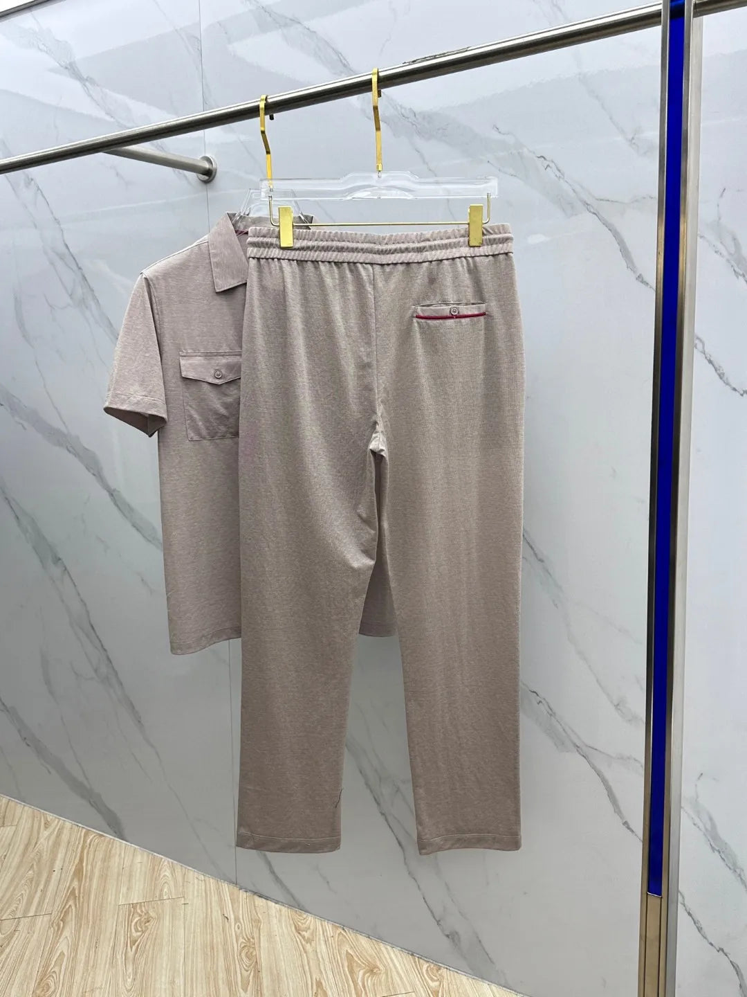 Italian kiton European and American light luxury men's clothing 25 summer lapel shirt jacket straight elastic pants casual suit
