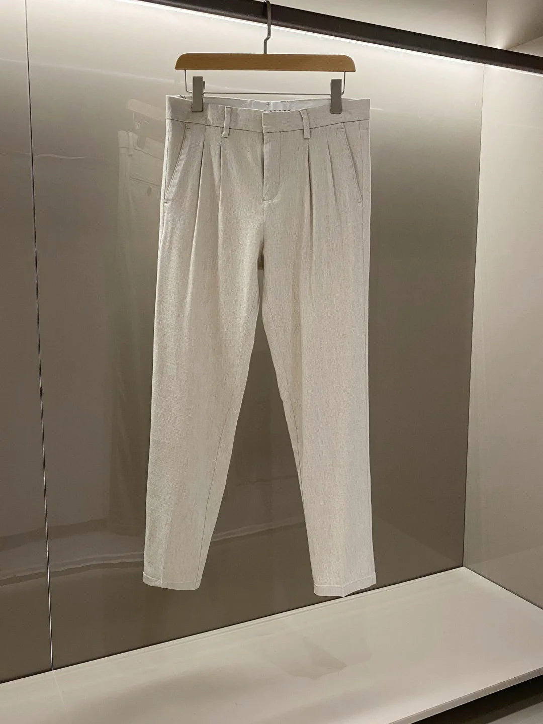 Fashion light luxury Italian LP men's clothing spring and summer new linen viscose fashion old money style business casual pants