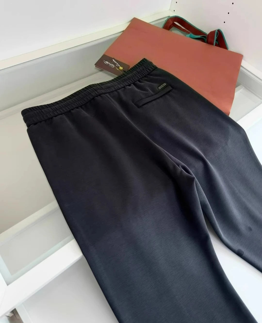 Italian LP Old Money Wind 25 Summer Cotton Blended Soft Elastic Waist Straightened Casual Pants
