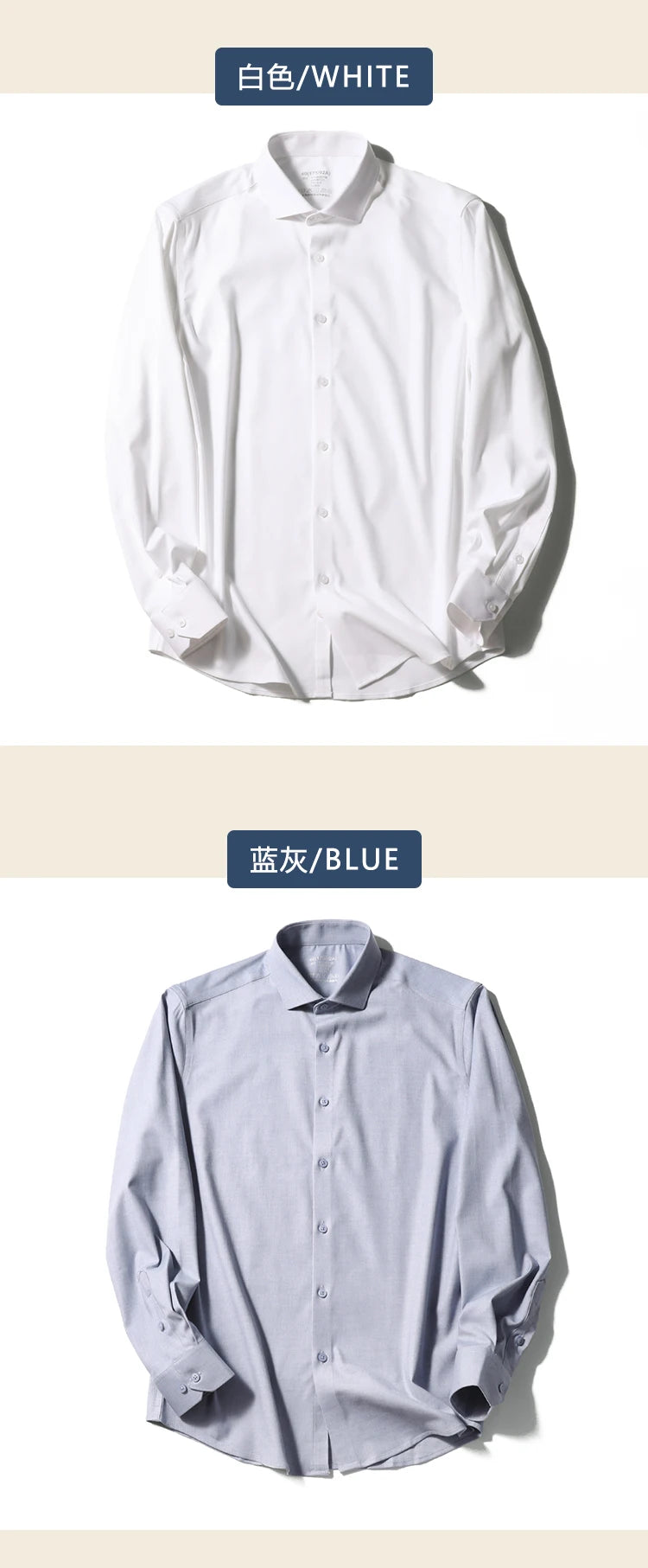 Premium old money style, spring and autumn new modal wool blended long-sleeved shirt business casual shirt