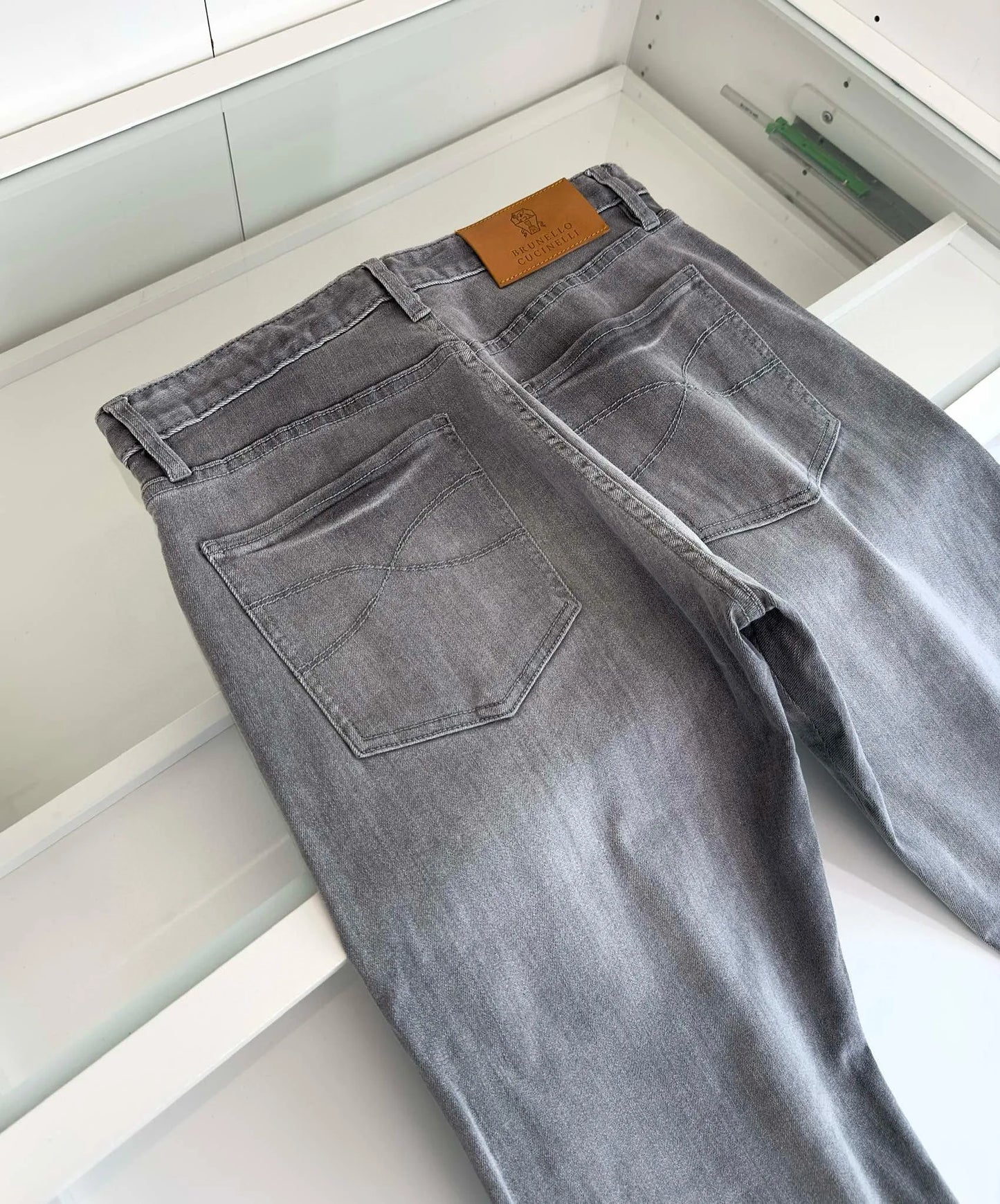 Italy BC old money style men's clothing 25 spring and summer new washed gray fashion business casual small straight jeans