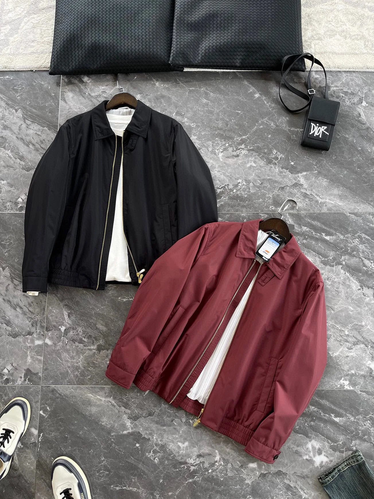 Italy BC men's clothing autumn and winter new fashion casual old money wind Harrington built-in thin cotton thermal jacket