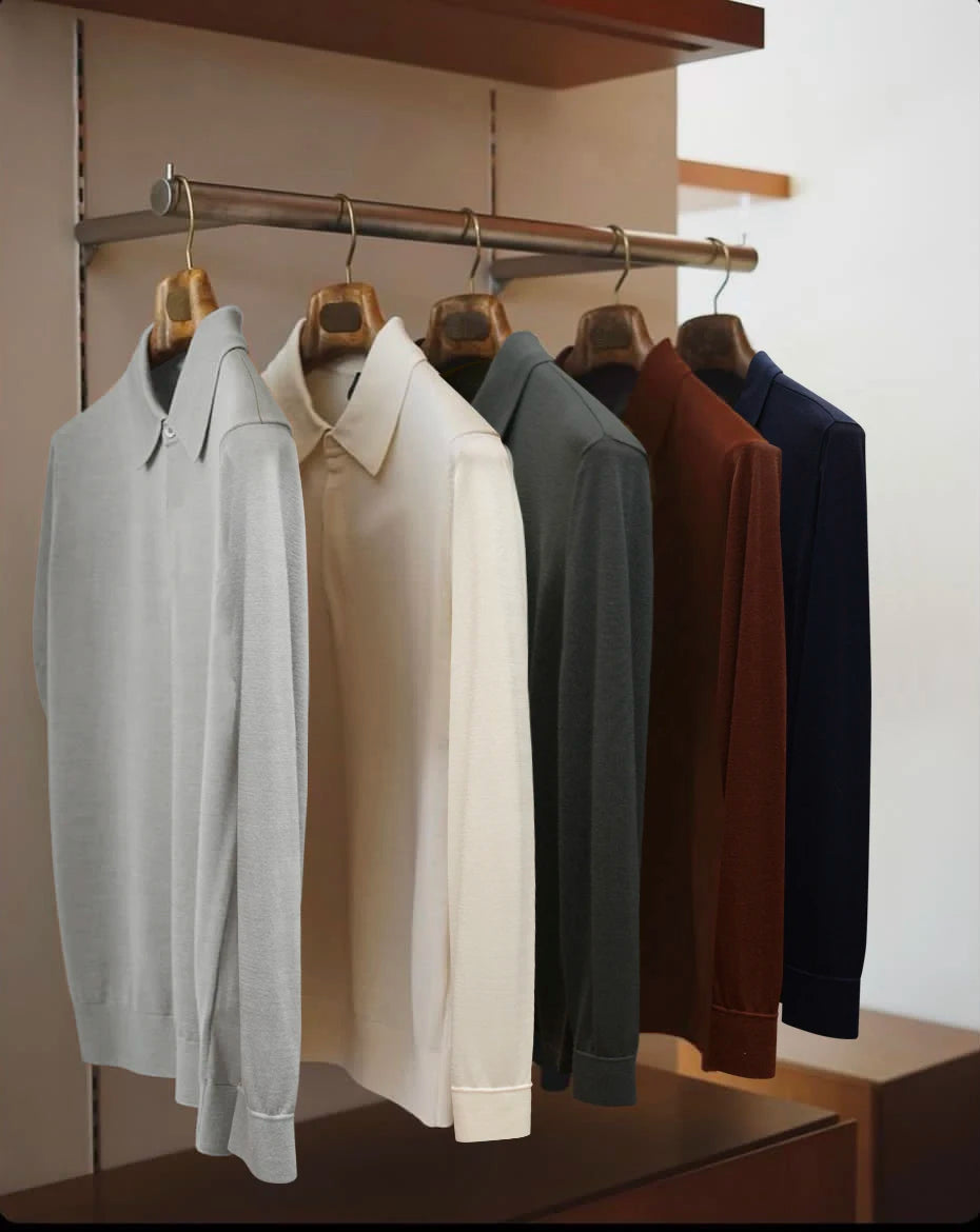 ZZ new men's light luxury business casual long-sleeved knitted cardigan jacket stacked with bottoming shirt