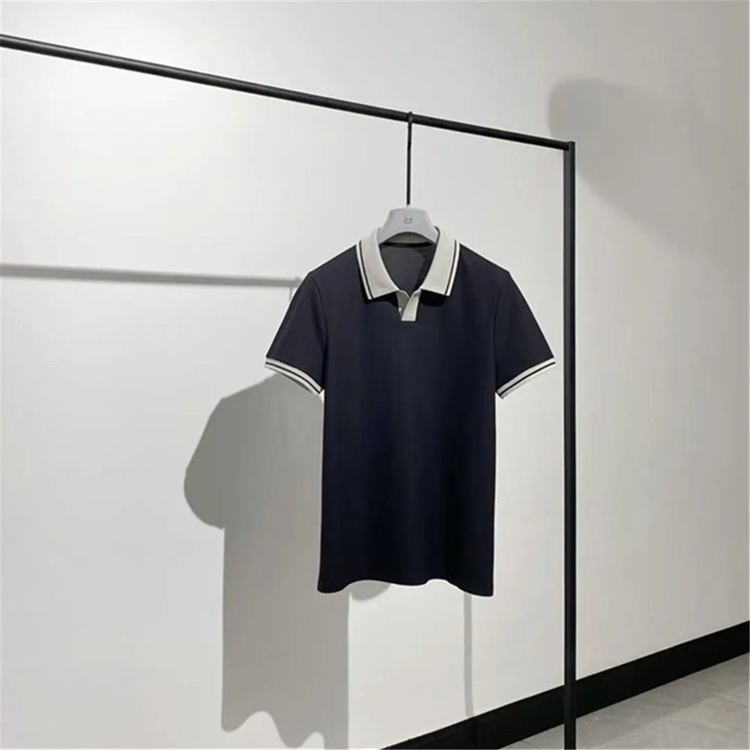 Light luxury style 25 spring and summer new, old money style business leisure commuting lapel short-sleeved T-shirt polo shirt