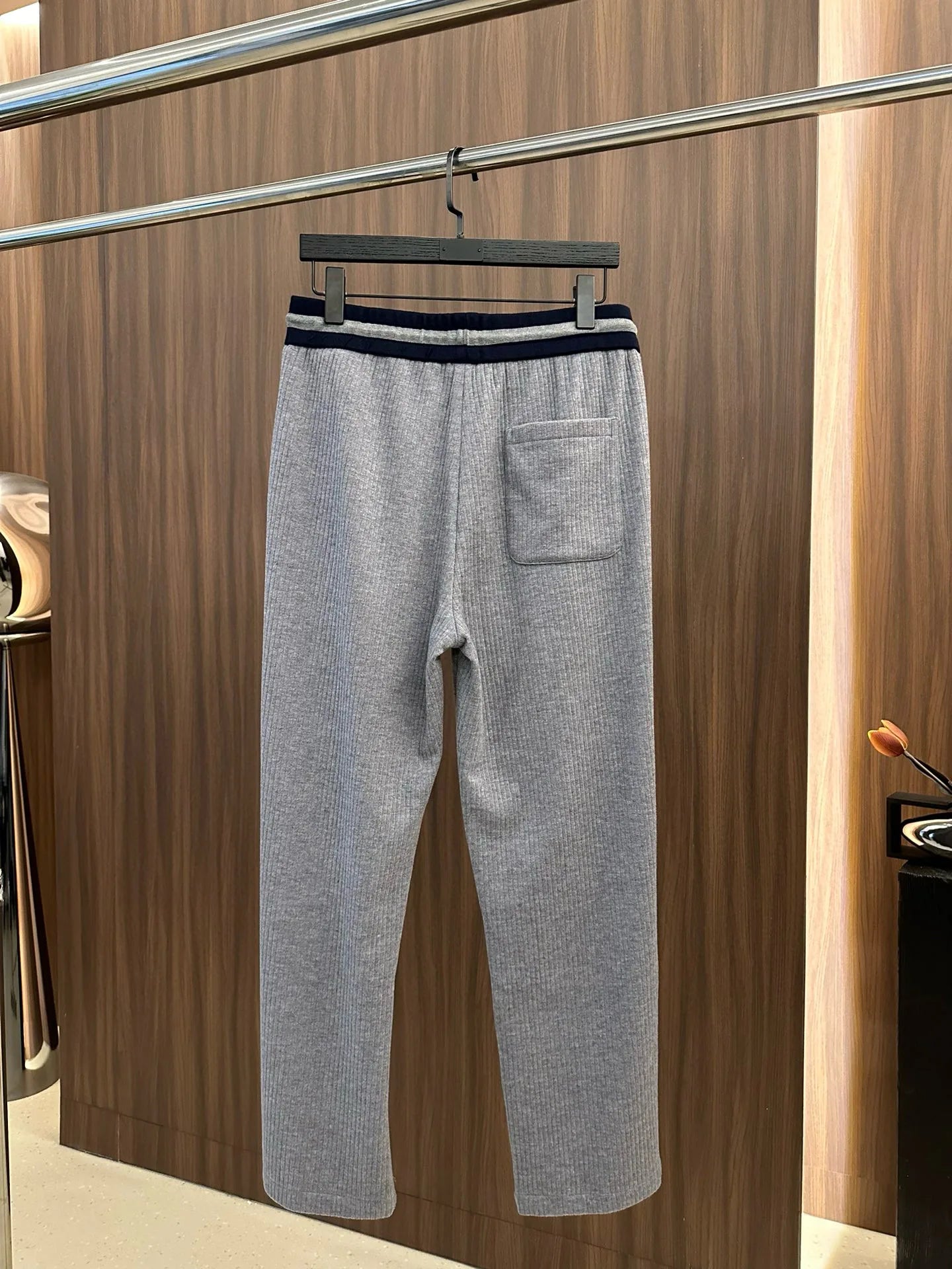BC old money style men's clothing autumn and winter new wool striped versatile loose straight sweatpants business casual pants