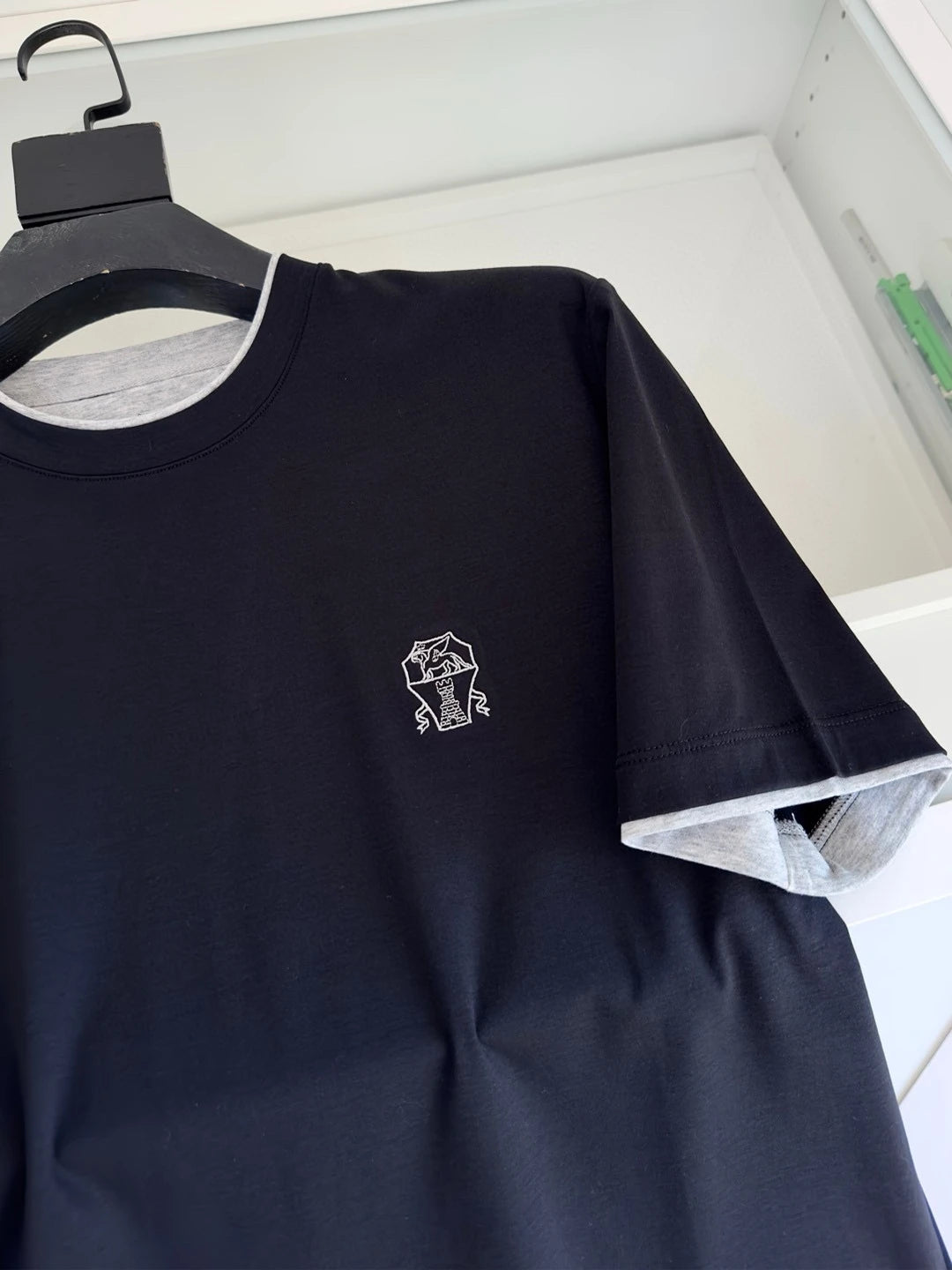 Italy BC men's clothing 25 summer new long-staple cotton breathable fake two fashion casual old money wind short-sleeved T-shirt