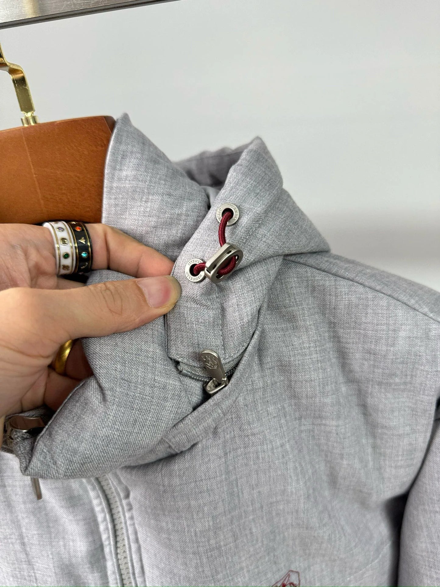 Italian BC men's autumn and winter new fashion casual thick warm stand collar hooded cotton coat thick jacket