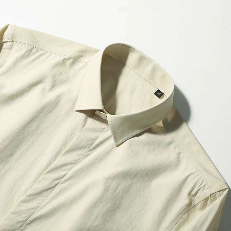 Tencel cotton blend autumn fashion business casual anti-wrinkle men's long-sleeved shirt