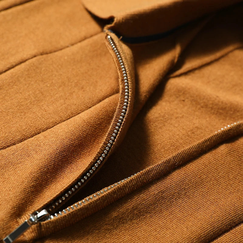 High quality, mulberry silk + cashmere autumn and winter fashion high-end knitted POLO shirt men's lapel sweater