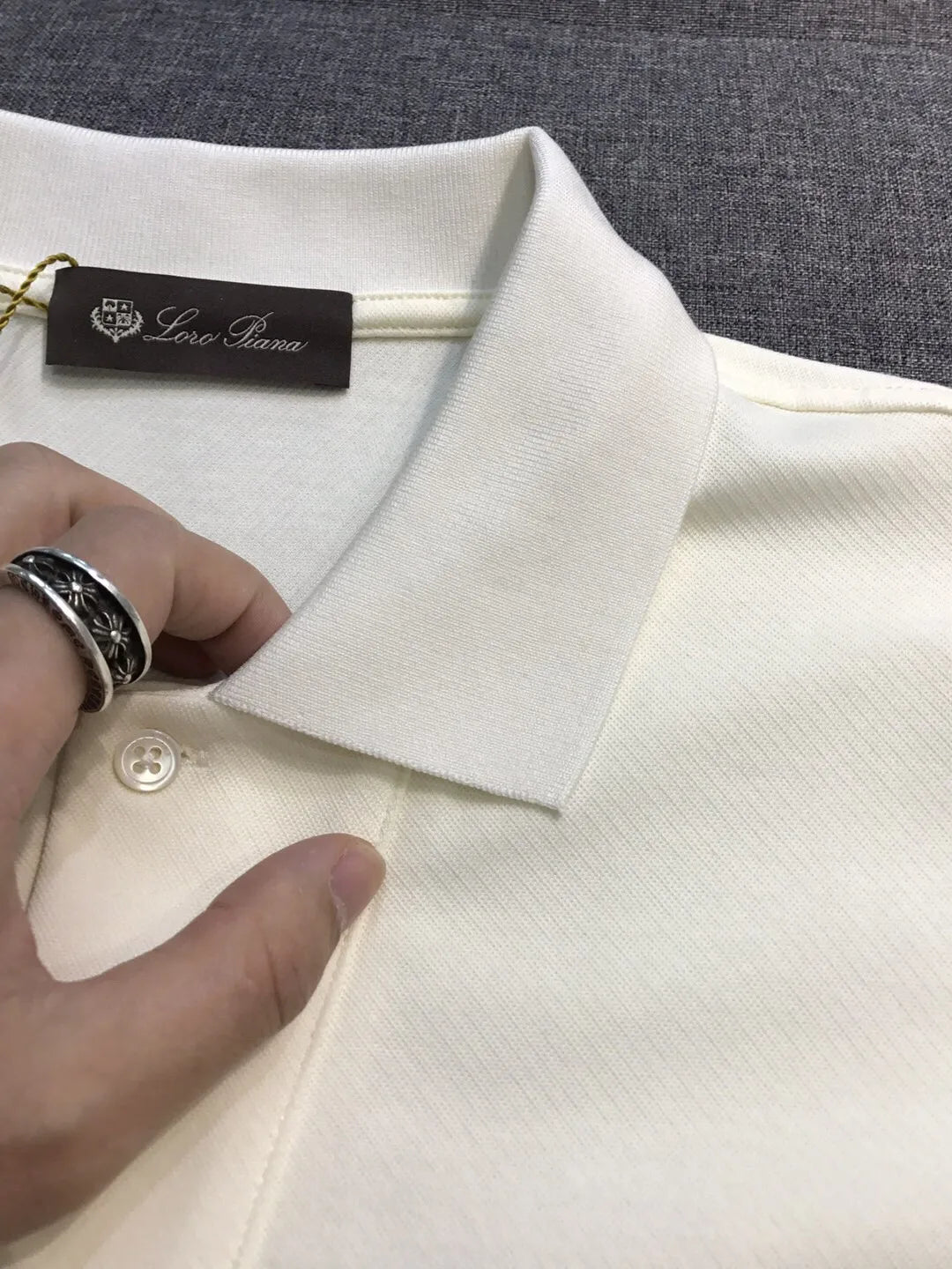 Italian LP old money style light luxury men's summer simple business casual lapel short sleeved polo shirt